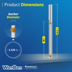 WamBam Fence Premium 5-ft H x 4.5-in W 5ft Post and Surface Mount 4 Pack Vinyl Line Fence post No Dig (Assembled)