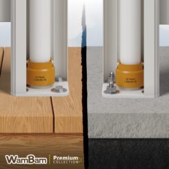 WamBam Fence Premium 6-ft H x 4.5-in W 6ft Post and Surface Mount 4 Pack Vinyl Line Fence post No Dig (Assembled)