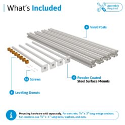 WamBam Fence Premium 6-ft H x 4.5-in W 6ft Post and Surface Mount 4 Pack Vinyl Line Fence post No Dig (Assembled)