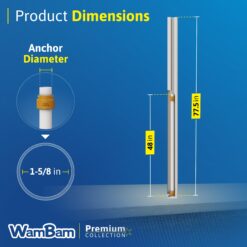 WamBam Fence Premium 6-ft H x 4.5-in W 6ft Post and Surface Mount 4 Pack Vinyl Line Fence post No Dig (Assembled)