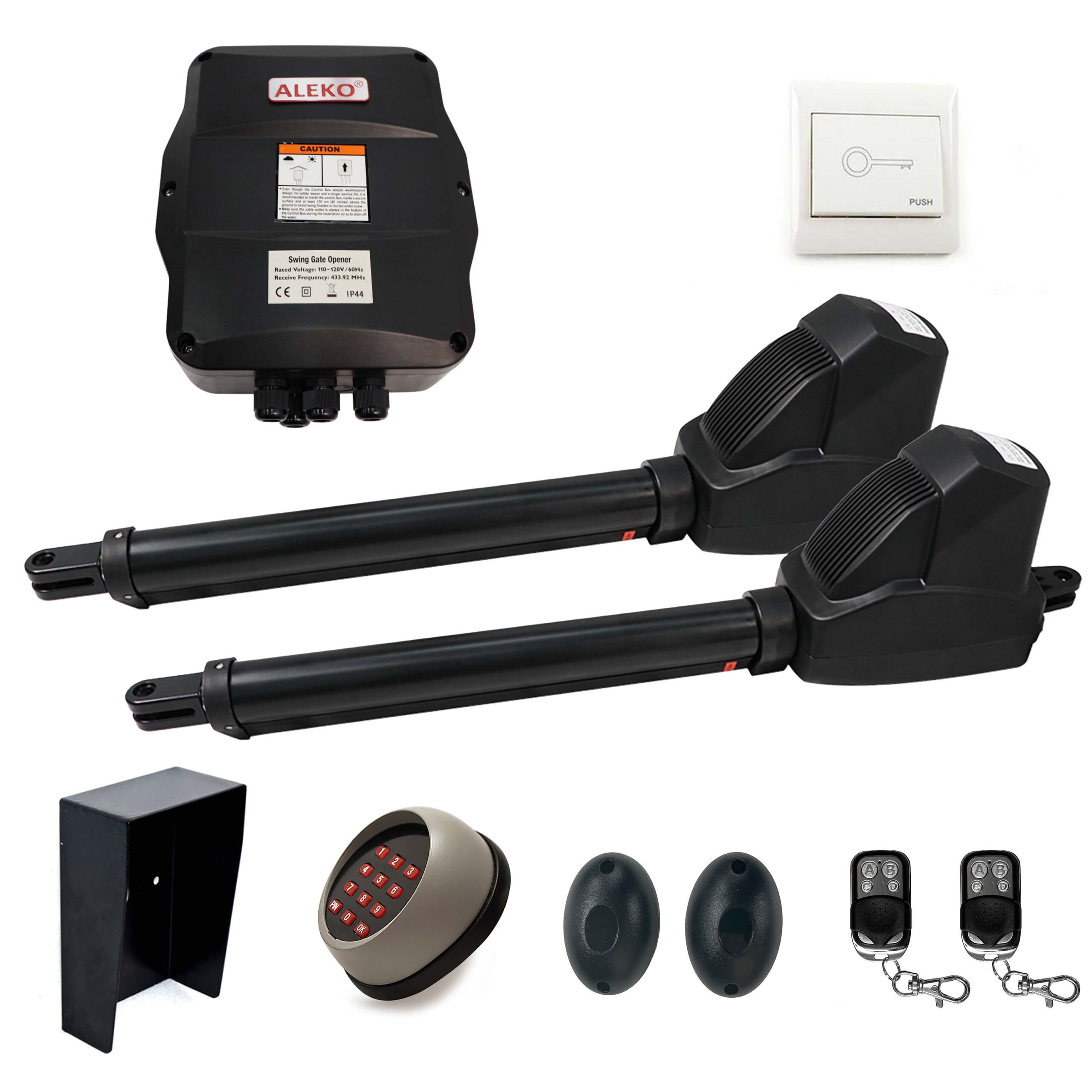 ALEKO 20.0-Feet Dual swing Universal Electric Driveway Gate Opener Kit (Solar Compatible)