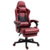 REIBII 26 in. PU Leather Gaming Chair High Back Swivel Recliner with Lumbar Support Footrest Adjustable Height