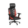 Picket House Furnishings Set of Salzburg Black and Red Contemporary Ergonomic Adjustable Height Swivel Upholstered Gaming Chair