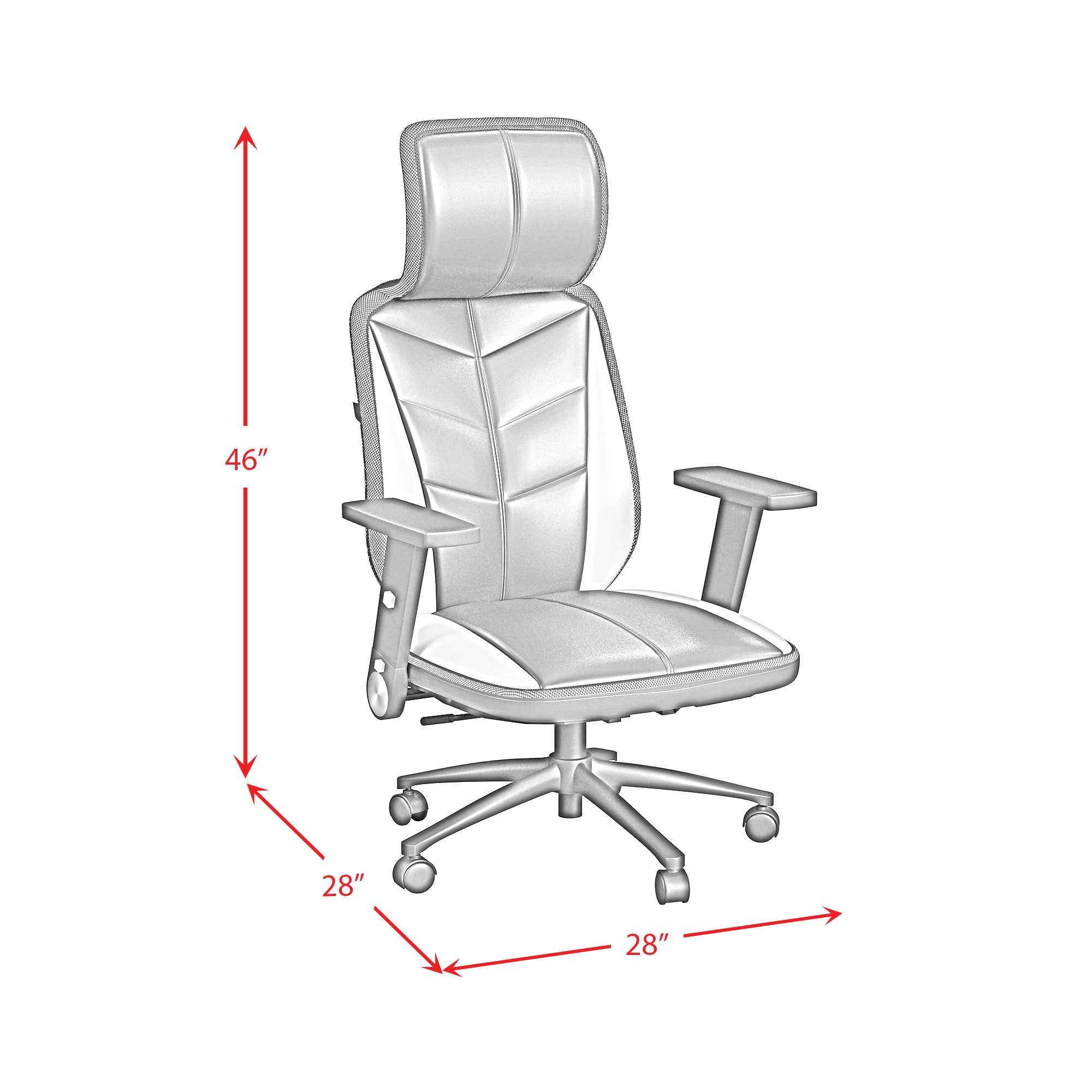 Picket House Furnishings Set of Salzburg Black and Red Contemporary Ergonomic Adjustable Height Swivel Upholstered Gaming Chair