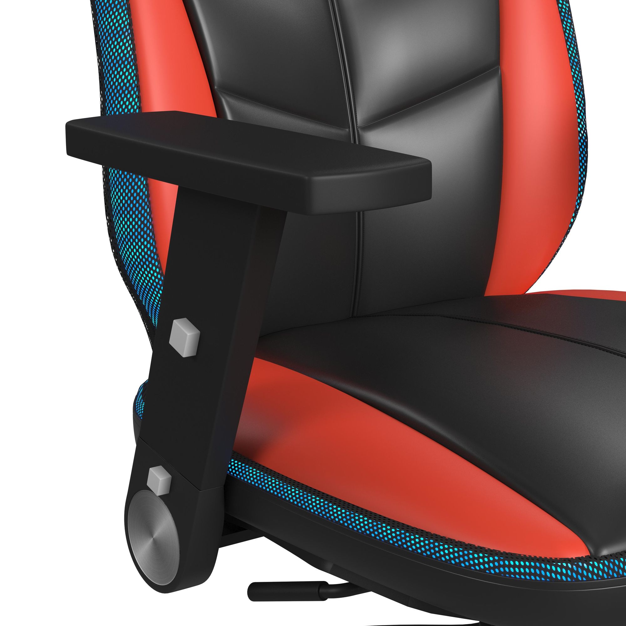 Picket House Furnishings Set of Salzburg Black and Red Contemporary Ergonomic Adjustable Height Swivel Upholstered Gaming Chair