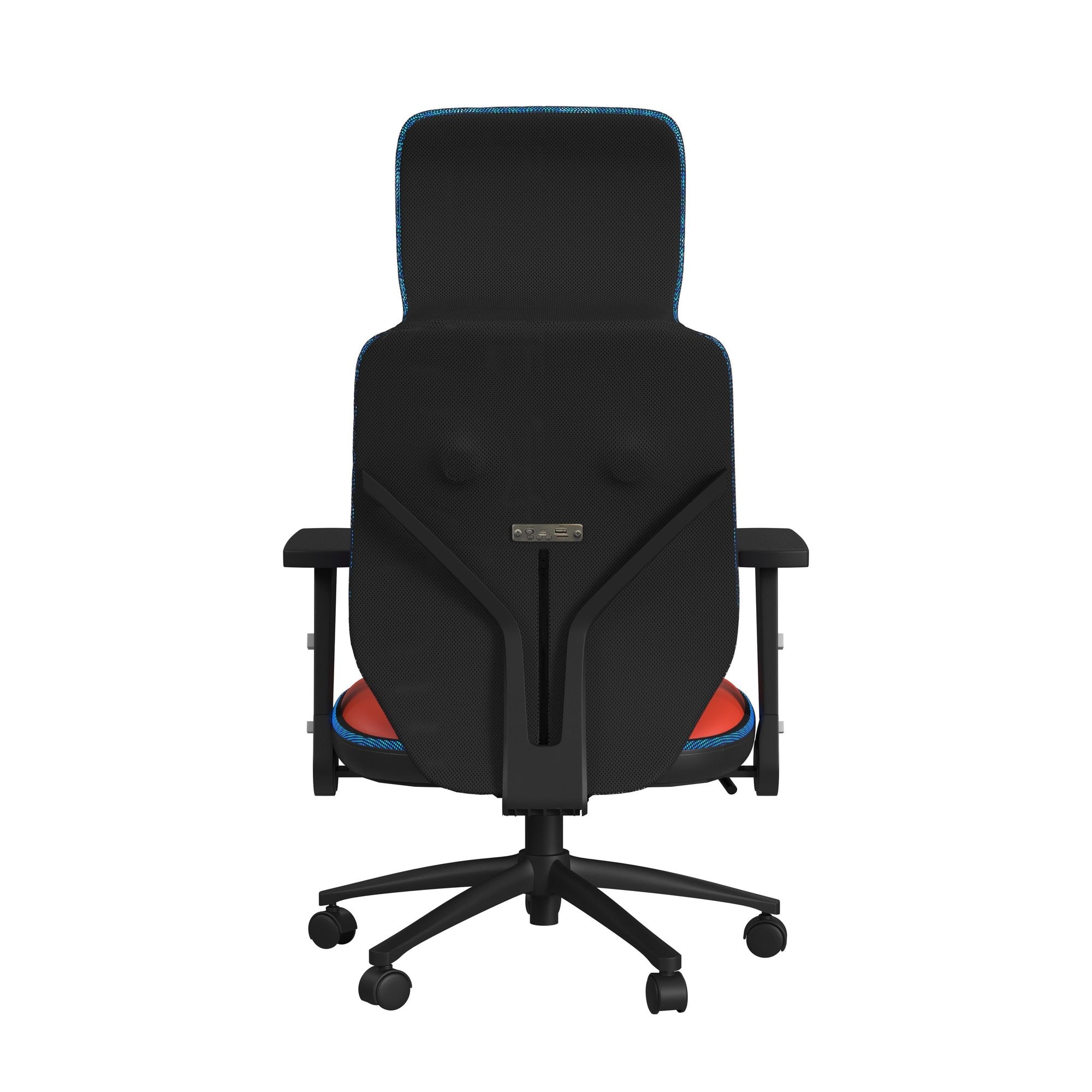 Picket House Furnishings Set of Salzburg Black and Red Contemporary Ergonomic Adjustable Height Swivel Upholstered Gaming Chair