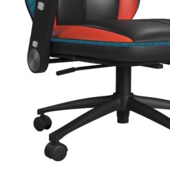 Picket House Furnishings Set of Salzburg Black and Red Contemporary Ergonomic Adjustable Height Swivel Upholstered Gaming Chair
