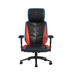 Picket House Furnishings Set of Salzburg Black and Red Contemporary Ergonomic Adjustable Height Swivel Upholstered Gaming Chair