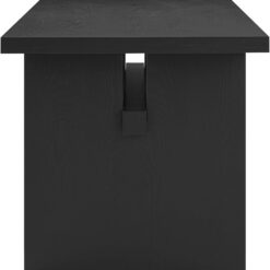 Nathan James Briggs Modern Dining Table for 6, Small Rectangle, 6-Person Black, Solid Wood in Black Oak