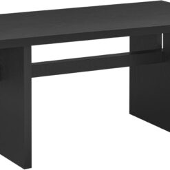 Nathan James Briggs Modern Dining Table for 6, Small Rectangle, 6-Person Black, Solid Wood in Black Oak
