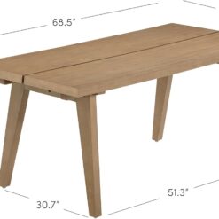 Nathan James Andy Modern Farmhouse Dining Table for 6 with Solid Wood Legs, Extendable Dining Table, Light Brown