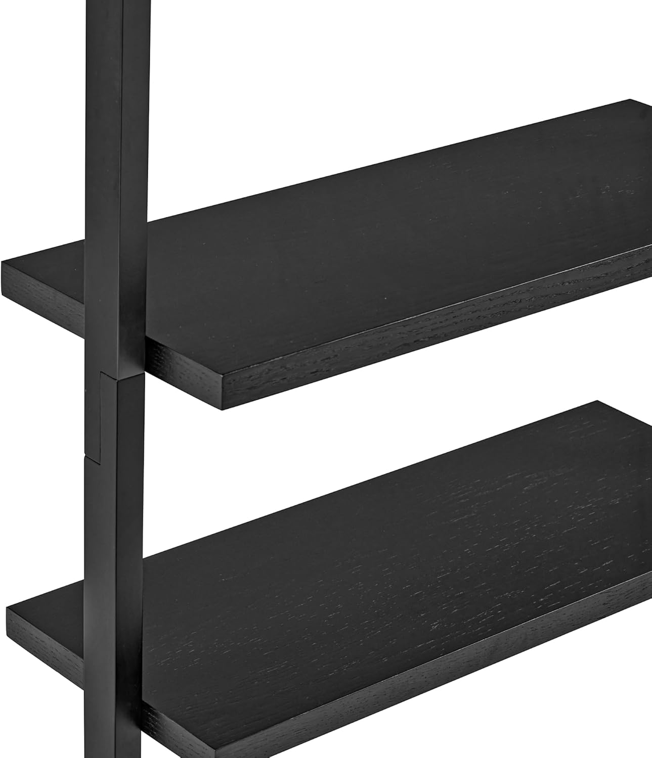 Nathan James Beacon Bohemian 5 Tier Bookshelf, Wall Mounted Bookcase, Solid Wood Bookshelf in Black Oak