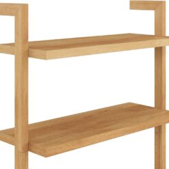 Nathan James Beacon Bohemian 5 Tier Bookshelf, Wall Mounted Bookcase, Solid Wood Bookshelf in Warm Pine