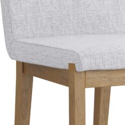 Nathan James Gracie Modern Bar Stool Counter Height Barstool with Back, Upholstered Kitchen Island Stool with Solid Wood Legs, Gray/Light Brown