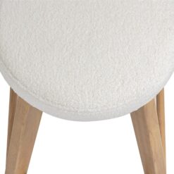 Nathan James Amalia Bohemian Swivel Bar Stool, Backless Counter Height Boucle Counter Stool with Solid Wood Legs and Upholstered Seat, White Oak