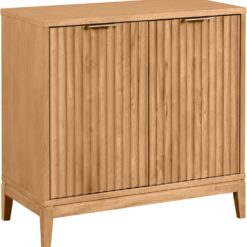Nathan James Jasper Wood Modern Sideboard Accent Storage Cabinet with Fluted Doors, for Kitchen or Living Room, Warm Pine
