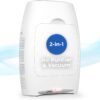 EyeVac Air 2-in-1 HEPA Air Purifier & Touchless Vacuum Automatic Dustpan - Ultra Fast & Powerful - Covers 600 Sq ft - Corded Canister Vacuum, Bagless, Automatic Sensors, 1000 Watt (White/White)