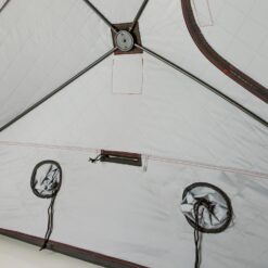 Eskimo Outbreak 450XDP, Pop-Up Portable Ice Fishing Shelter, No-Trip Door, 4-5 Person, Red/Black, 50450