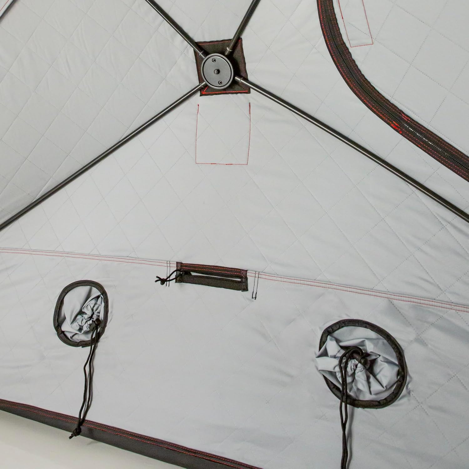 Eskimo Outbreak 450XDP, Pop-Up Portable Ice Fishing Shelter, No-Trip Door, 4-5 Person, Red/Black, 50450