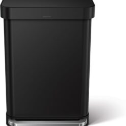 simplehuman 55L Liner Rim Rectangular Step Can, Matte Black