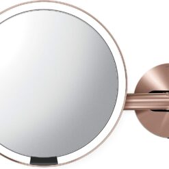 simplehuman 8" Sensor Makeup Mirror, Wall Mount, 5X Magnification, Hard-Wired (100-240v), Rose Gold