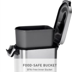 simplehuman 35 Liter, 40 lb / 18.1 kg X-Large Pet Food Storage Container for Dog Food, Cat Food, and Bird Feed, Brushed Stainless Steel