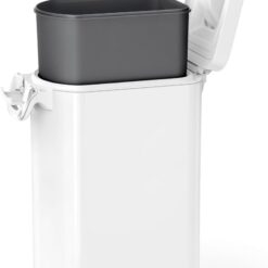 simplehuman 35 Liter, 40 lb / 18.1 kg X-Large Pet Food Storage Container for Dog Food, Cat Food, and Bird Feed, White