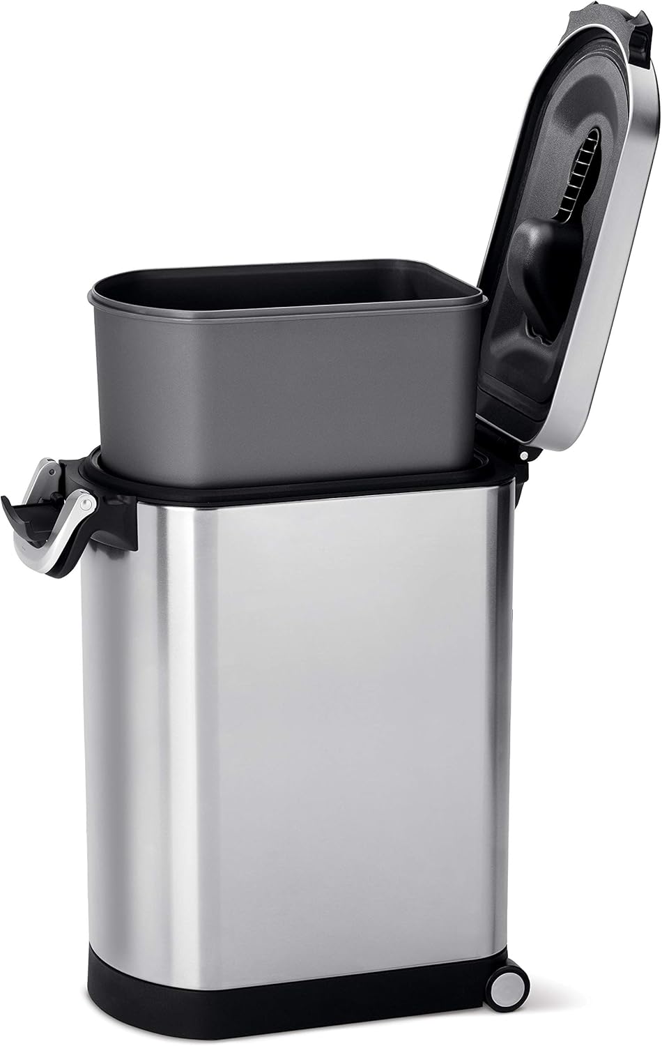simplehuman 30 Liter, 32 lb / 14.5 kg Large Pet Food Storage Container for Dog Food, Cat Food, and Bird Feed, Brushed Stainless Steel