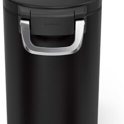 simplehuman 25 Liter, 27 lb / 12.2 kg Medium Pet Food Storage Container for Dog Food, Cat Food, and Bird Feed, Alloy Steel, Matte Black