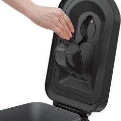 simplehuman 25 Liter, 27 lb / 12.2 kg Medium Pet Food Storage Container for Dog Food, Cat Food, and Bird Feed, Alloy Steel, Matte Black
