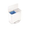 simplehuman 15L Mini Recycler Step Can, Dual Compartment Trash Can for Hotel, Offices and Small Spaces, White Steel