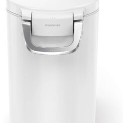 simplehuman 25 Liter, 27 lb / 12.2 kg Medium Pet Food Storage Container for Dog Food, Cat Food, and Bird Feed, White