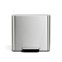 simplehuman Mini Step Can, 16L / 4.2 Gallon Space Efficient Trash Can for Hotel, Offices & Studios, 150,000-Step Strong Steel Pedal, Lid Shox Technology, Liner Pocket, Brushed Stainless Steel
