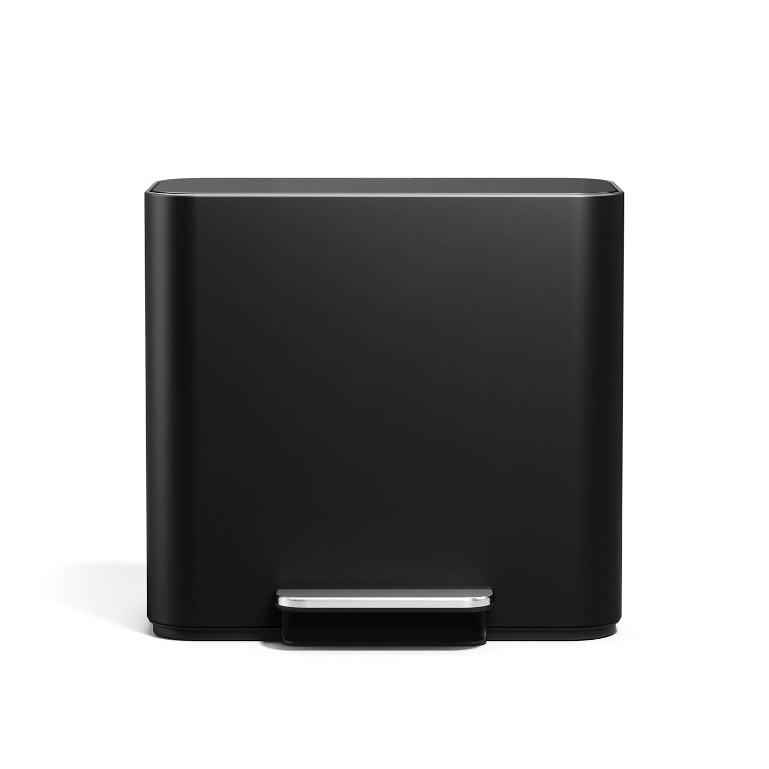 simplehuman Mini Step Can, 16L / 4.2 Gallon Space Efficient Trash Can for Hotel, Offices & Studios, 150,000-Step Strong Steel Pedal, Lid Shox Technology, Liner Pocket, Matte Black Stainless Steel