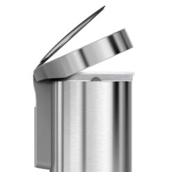 simplehuman 45 Liter / 12 Gallon Semi-Round Automatic Sensor Trash Can, Brushed Stainless Steel