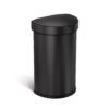 simplehuman 45L semi-Round Sensor can, Matte Black Steel