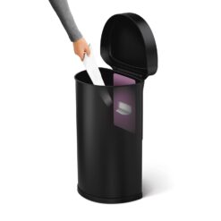 simplehuman 45L semi-Round Sensor can, Matte Black Steel