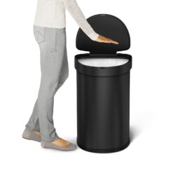 simplehuman 45L semi-Round Sensor can, Matte Black Steel
