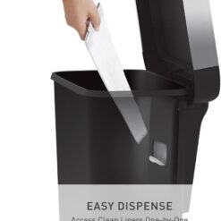 simplehuman 45 Liter / 12 Gallon Rectangular Kitchen Step Trash Can with Soft-Close Lid, Black Plastic