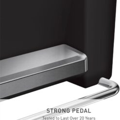 simplehuman 45 Liter / 12 Gallon Rectangular Kitchen Step Trash Can with Soft-Close Lid, Black Plastic