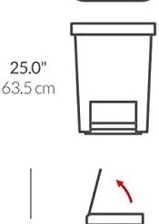 simplehuman 45 Liter / 12 Gallon Rectangular Kitchen Step Trash Can with Soft-Close Lid, White Plastic