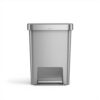 simplehuman Hybrid Step Can, 45 Liter / 12 Gallon Rectangular Kitchen Trash Can, Wide Stable Base with Long-Lasting Steel Pedal, Neat and Secure Liner Rim with Built-in Liner Pocket, Alloy Plastic