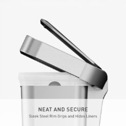 simplehuman Hybrid Step Can, 45 Liter / 12 Gallon Rectangular Kitchen Trash Can, Wide Stable Base with Long-Lasting Steel Pedal, Neat and Secure Liner Rim with Built-in Liner Pocket, Alloy Plastic