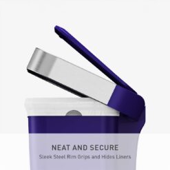 simplehuman Hybrid Step Can, 45 Liter / 12 Gallon Rectangular Kitchen Trash Can, Wide Stable Base with Long-Lasting Steel Pedal, Neat and Secure Liner Rim with Built-in Liner Pocket, Indigo Plastic