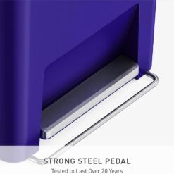 simplehuman Hybrid Step Can, 45 Liter / 12 Gallon Rectangular Kitchen Trash Can, Wide Stable Base with Long-Lasting Steel Pedal, Neat and Secure Liner Rim with Built-in Liner Pocket, Indigo Plastic