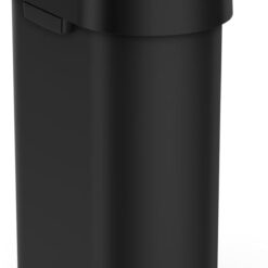 simplehuman 50 Liter / 13.2 Gallon Slim Open Top Trash Can Commercial Grade, Heavy Gauge Matte Black Stainless Steel