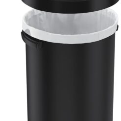 simplehuman 80 Liter / 21.1 Gallon Bullet Open Top Trash Can, Commercial Grade Heavy Gauge Matte Black Stainless Steel