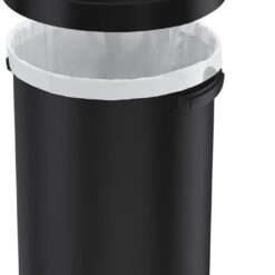 simplehuman 115 Liter / 30 Gallon Bullet Open Top Trash Can, Commercial Grade Heavy Gauge Matte Black Stainless Steel