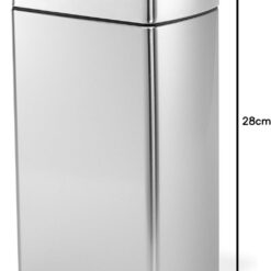 simplehuman 40 Liter/ 10.6 Gallon Slim Touch-Bar Kitchen Trash Can, Brushed Stainless Steel