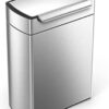 simplehuman 48 Liter / 12.7 Gallon Touch-Bar Dual Compartment Kitchen Recycling Trash Can, Brushed Stainless Steel